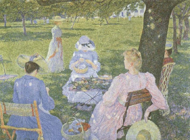 Theo Van Rysselberghe Family in an Orchard Norge oil painting art